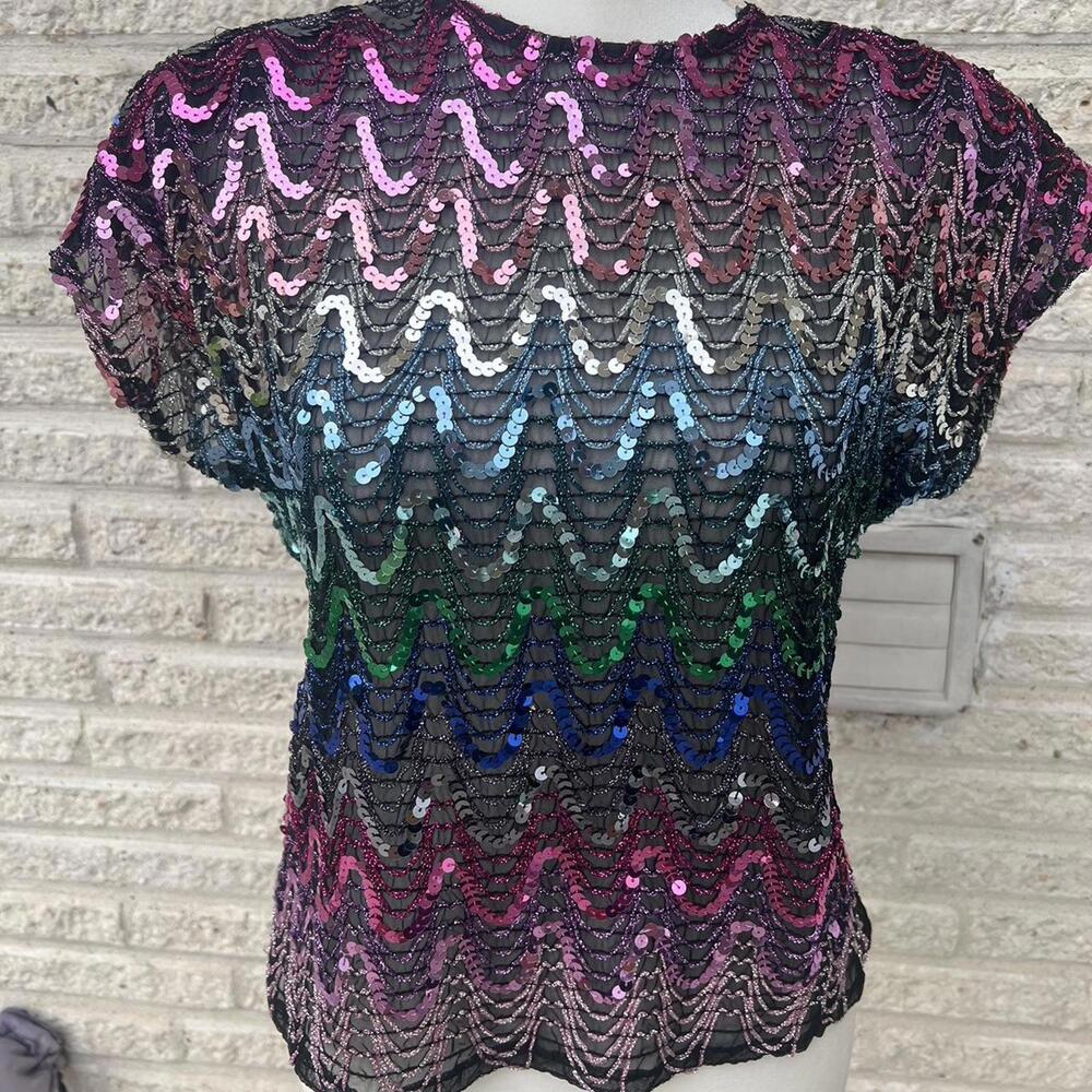 Vintage Supply Women's Multi and Black Blous